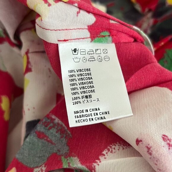 NWT Anthropologie Rosalia Red floral Wrap Midi Dress Size 6 - Picture 10 of 12